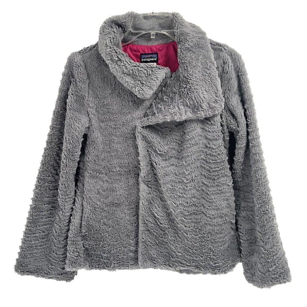 Patagonia Pelage Gray Full Zip Faux Fur Jacket Sz Womens XS